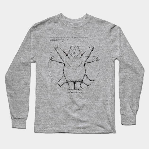 Vitruvian Bear Grey Long Sleeve T-Shirt by Tobe_Fonseca